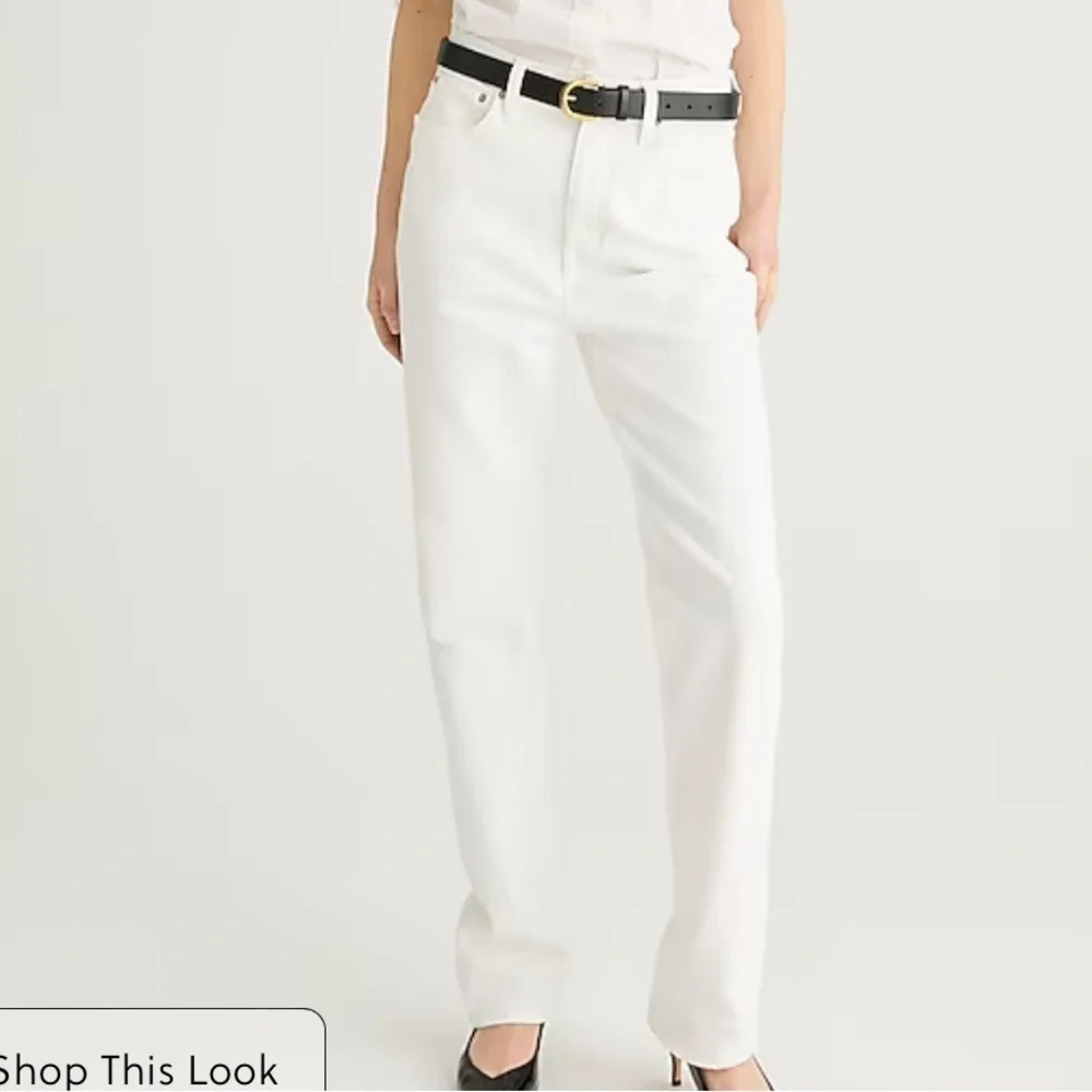 J crew Classic straight jean in white